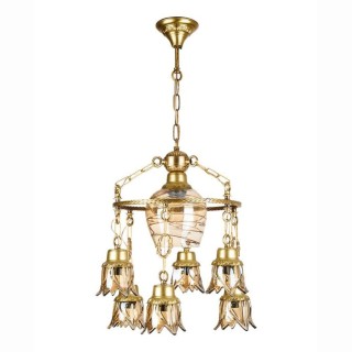 لوستر برنزی چشمه نور 7 شعله کد C2797/6+1-B برنز