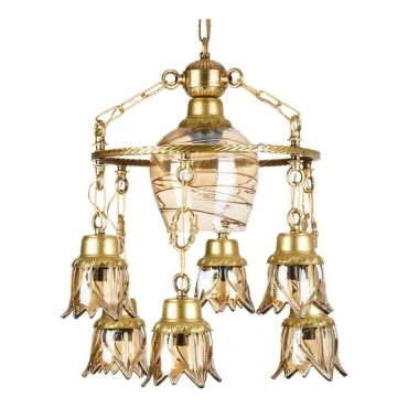 لوستر برنزی چشمه نور 7 شعله کد C2797/6+1-B برنز