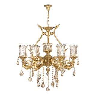 لوستر برنزی چشمه نور 7 شعله کد 2940