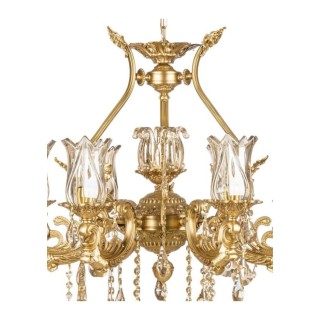 لوستر برنزی چشمه نور 7 شعله کد 2940