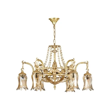 لوستر برنزی چشمه نور 6 شعله کد 2798