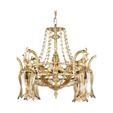 لوستر برنزی چشمه نور 6 شعله کد 2798