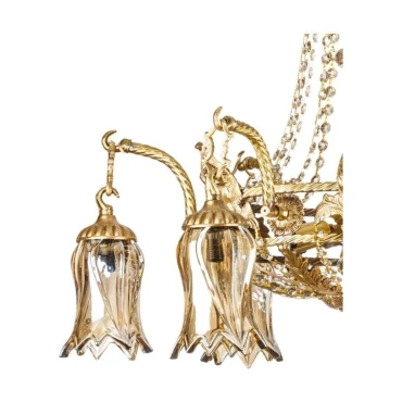 لوستر برنزی چشمه نور 6 شعله کد 2798