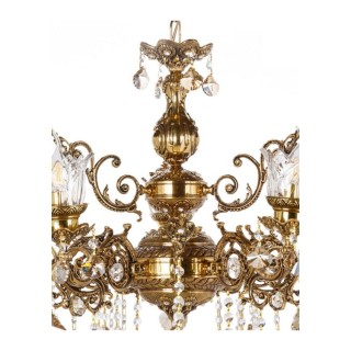 لوستر برنزی چشمه نور 5 شعله کد 2501