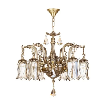 لوستر چشمه نور 12 شعله کد C2749/6+6-A آنتیک