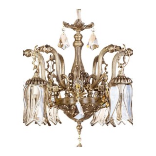 لوستر چشمه نور 12 شعله کد C2749/6+6-A آنتیک