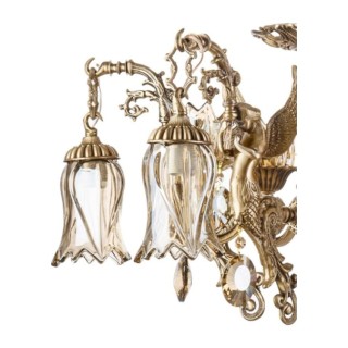 لوستر برنزی چشمه نور 10 شعله کد 2728