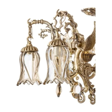 لوستر برنزی چشمه نور 10 شعله کد 2728