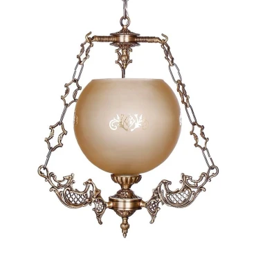 لوستر آویز برنزی چشمه نور 1 شعله کد 2733