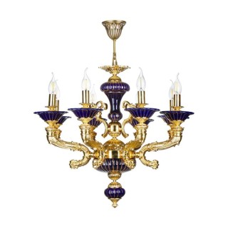 لوستر برنزی چشمه نور 8 شعله کد 2916