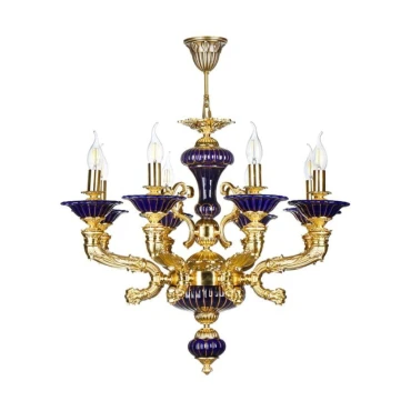 لوستر برنزی چشمه نور 8 شعله کد 2916