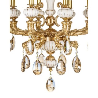 لوستر برنزی چشمه نور 8 شعله کد 2907