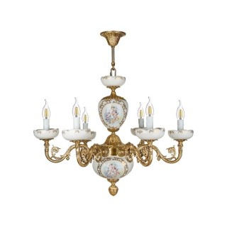 لوستر چشمه نور 6 شعله کد C2912/6-A آنتیک