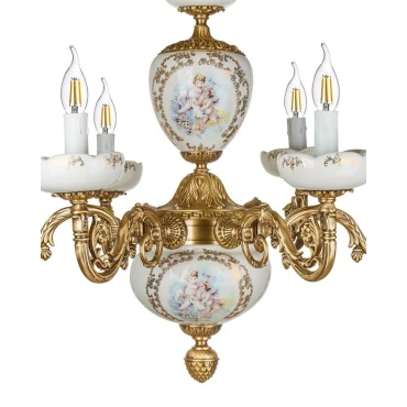 لوستر چشمه نور 6 شعله کد C2912/6-A آنتیک