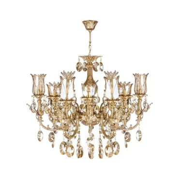 لوستر برنزی چشمه نور 12 شعله کد 2920