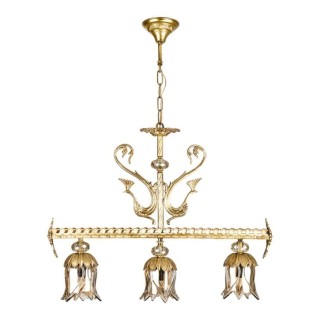 لوستر آویز برنزی چشمه نور 3 شعله کد 2795