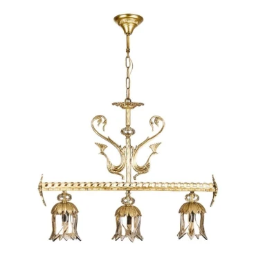 لوستر آویز برنزی چشمه نور 3 شعله کد 2795