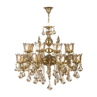 لوستر چشمه نور 16 شعله کد C2515/8-B برنزی
