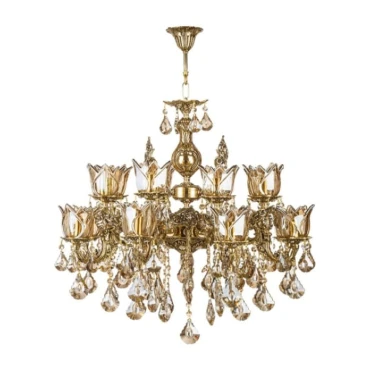 لوستر چشمه نور 16 شعله کد C2515/8-B برنزی