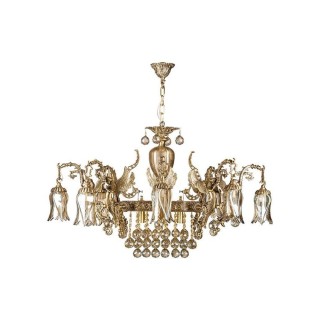 لوستر برنزی چشمه نور 16 شعله کد 2744