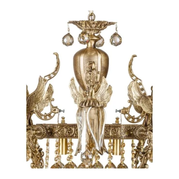 لوستر برنزی چشمه نور 16 شعله کد 2744