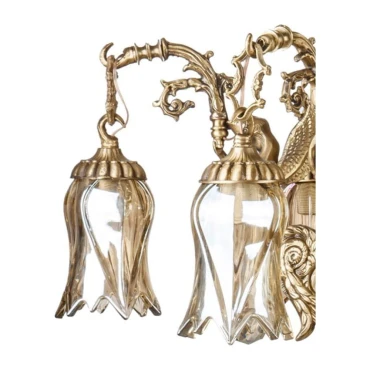 لوستر برنزی چشمه نور 16 شعله کد 2744