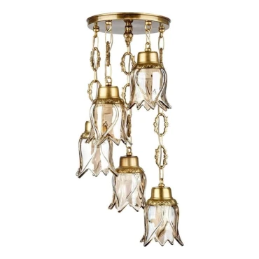 چراغ آویز چشمه نور 5 شعله نامنظم کد C2773/5A آنتیک