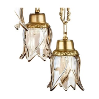 چراغ آویز چشمه نور 5 شعله نامنظم کد C2773/5A آنتیک