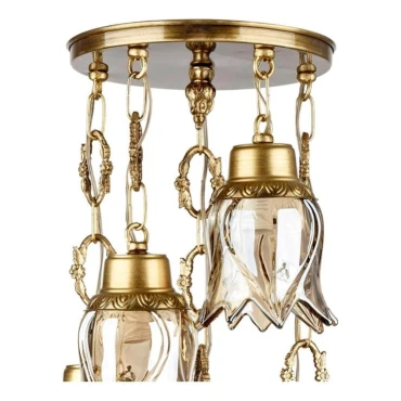 چراغ آویز چشمه نور 5 شعله نامنظم کد C2773/5A آنتیک