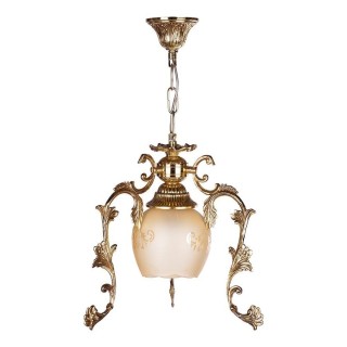 لوستر آویز برنزی چشمه نور یک شعله کد 2514