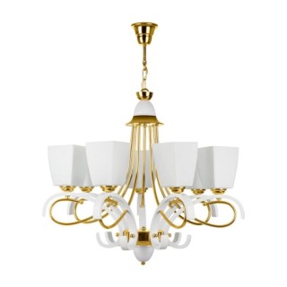 لوستر چوب استیل چشمه نور 7 شعله کد 838