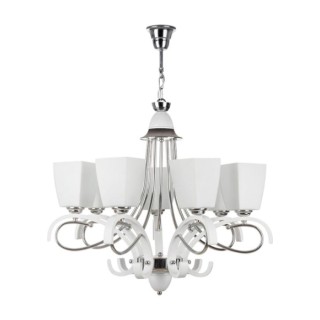 لوستر چوب استیل چشمه نور 7 شعله کد 838