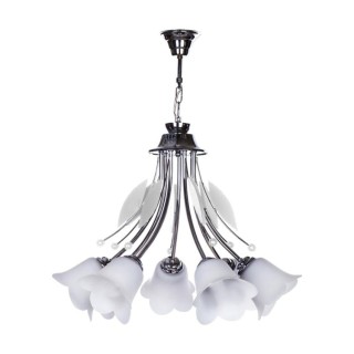 لوستر چوب استیل چشمه نور 7 شعله کد 2540