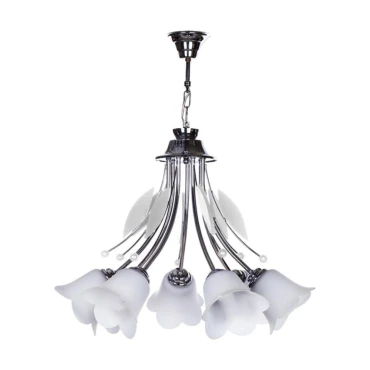 لوستر چوب استیل چشمه نور 7 شعله کد 2540