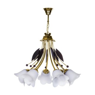 لوستر چوب استیل چشمه نور 7 شعله کد 2540