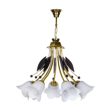 لوستر چوب استیل چشمه نور 7 شعله کد 2540