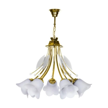 لوستر چوب استیل چشمه نور 7 شعله کد 2540