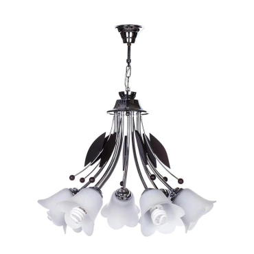 لوستر چوب استیل چشمه نور 7 شعله کد 2540