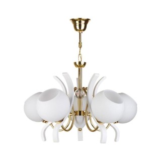 لوستر چوب و استیل چشمه نور 5 شعله کد 887