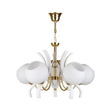 لوستر چوب و استیل چشمه نور 5 شعله کد 887