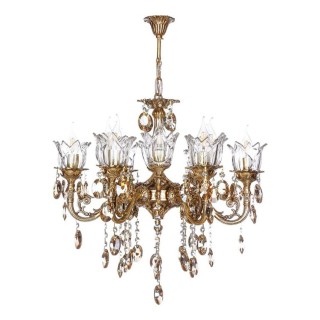 لوستر برنزی چشمه نور 12 شعله کد 2803