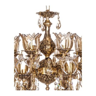 لوستر برنزی چشمه نور 24 شعله کد 2731