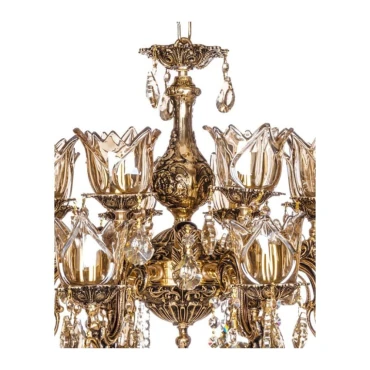 لوستر برنزی چشمه نور 24 شعله کد 2731