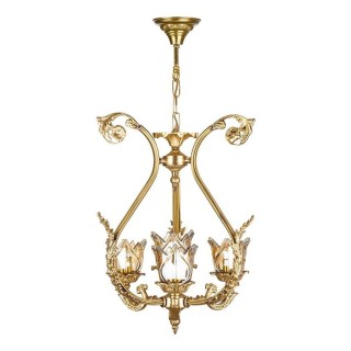 لوستر 4 شعله برنزی چشمه نور کد 2946