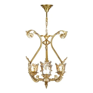 لوستر 4 شعله برنزی چشمه نور کد 2946