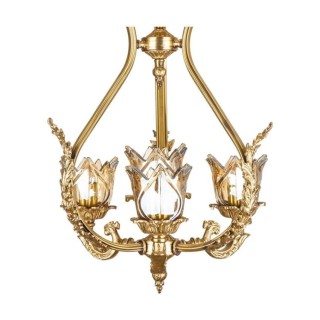 لوستر 4 شعله برنزی چشمه نور کد 2946