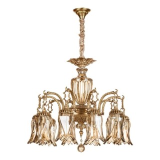 لوستر برنزی چشمه نور 10 شعله کد 2776