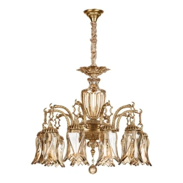 لوستر برنزی چشمه نور 10 شعله کد 2776