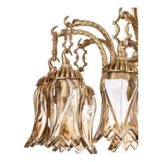 لوستر برنزی چشمه نور 10 شعله کد 2776