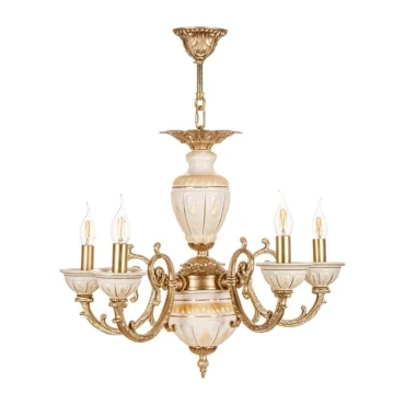 لوستر چشمه نور 6 شعله کد C2928/6-A آنتیک